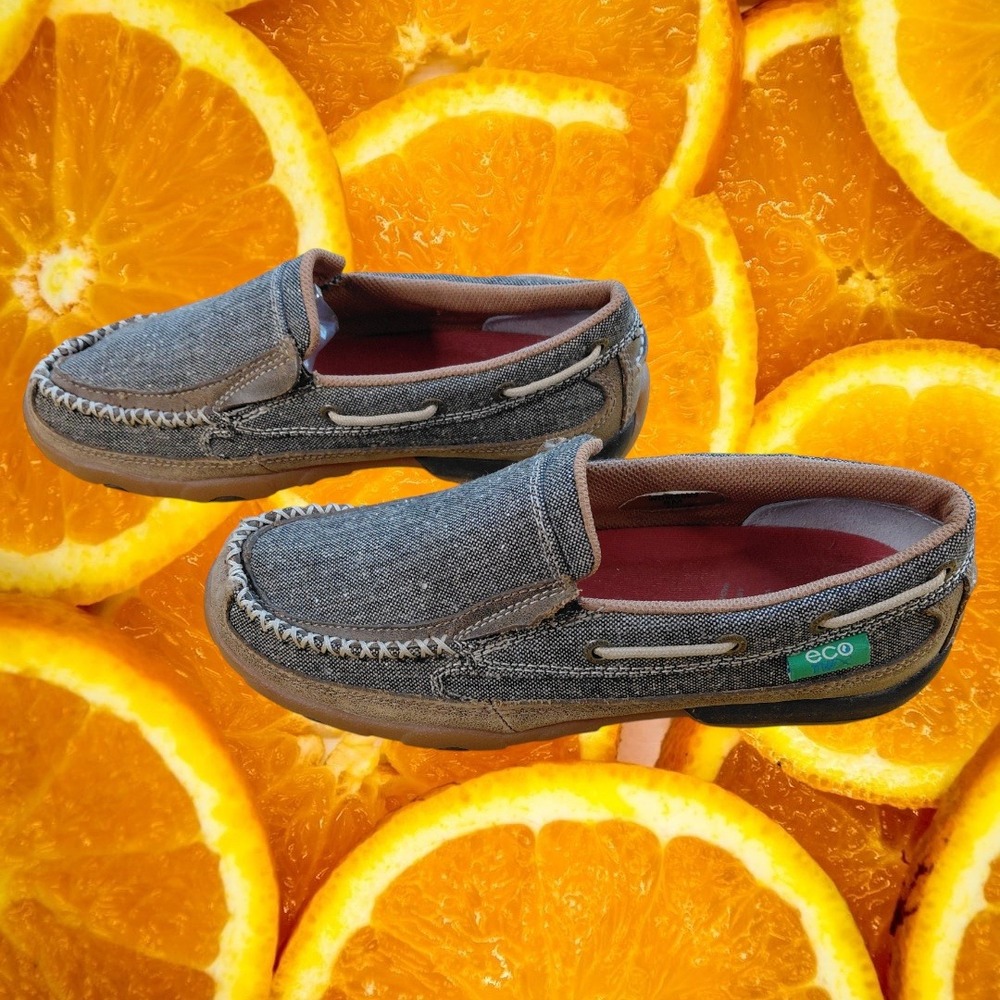 Twisted X ecoTWX Women 8M Gray Brown Driving Loafer Moccasin WDMS009 Slip On